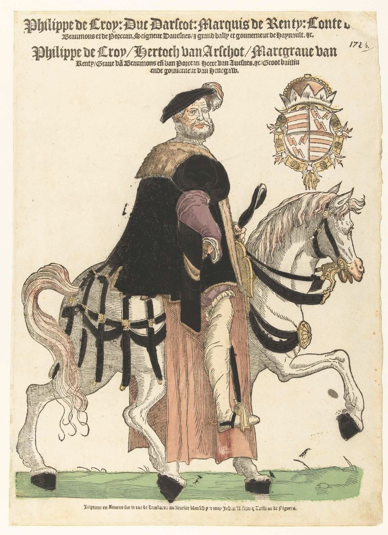 Portrait of Filips de Croy on horseback, oil on panel by Hans Liefrinck