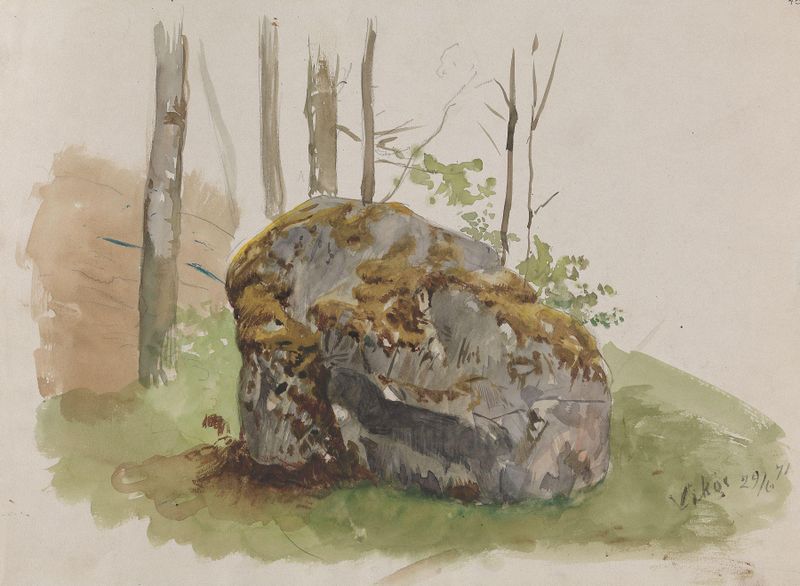 Escena figurativa que representa emoción y profundidad, óleo de Adolph Tidemand