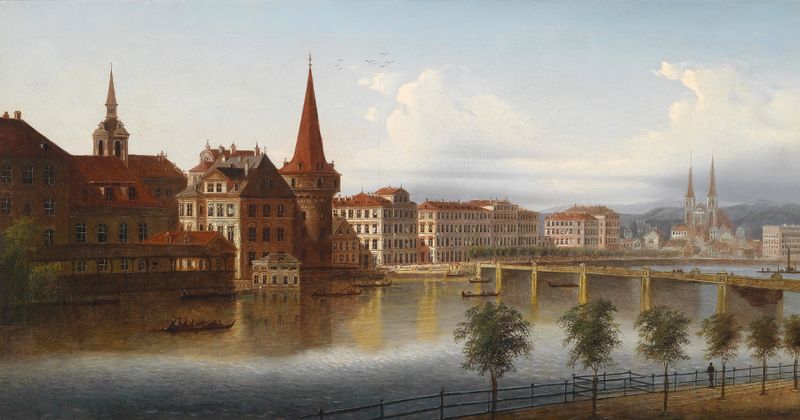 Luzern by Johann Wilhelm Jankowski, depicting a landscape with light reflections on water.