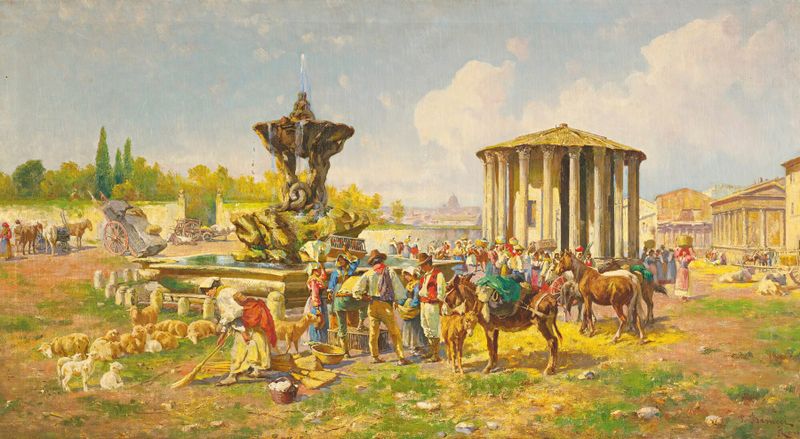 Neoclassical architecture of the Temple of Vesta by Pietro Barucci