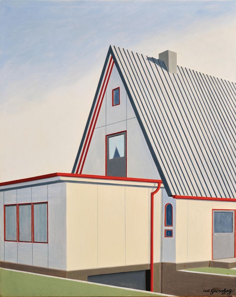 Expressionismo abstrato de Carl Grossberg, com tons de ouro e azul.