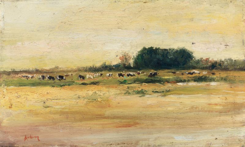 A Herd of Cattle in a Meadow de Ion Andreescu, impressionismo