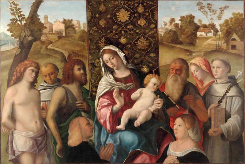 Virgin and Child with Saints, oil on panel by Giovanni Bellini