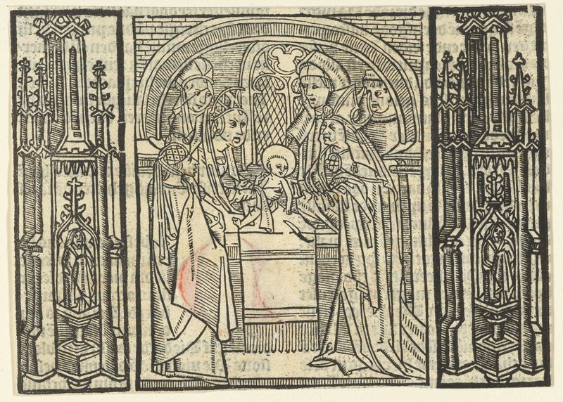 Religious scene depicting infant Christ with radiant light, paper by Master of Delft