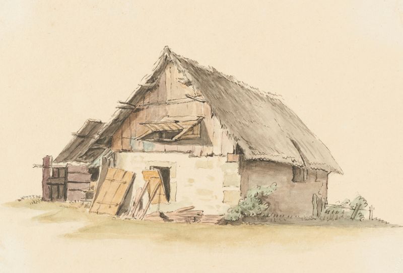 Paisaje con una casa de campo de Johann Ludwig Aberli, medio desconocido.