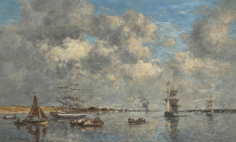 Paisagem de Camaret. L’Estuaire de Eugène Boudin, óleo sobre tela