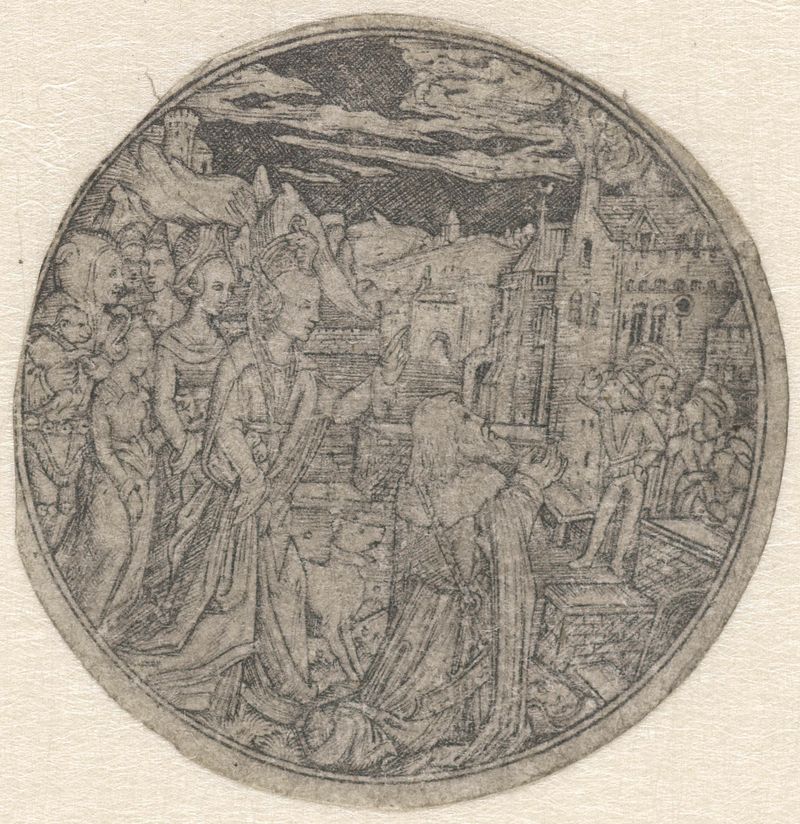 Fresco que representa a Keizer Augustus y la sibila tiburtina por Unknown Artist