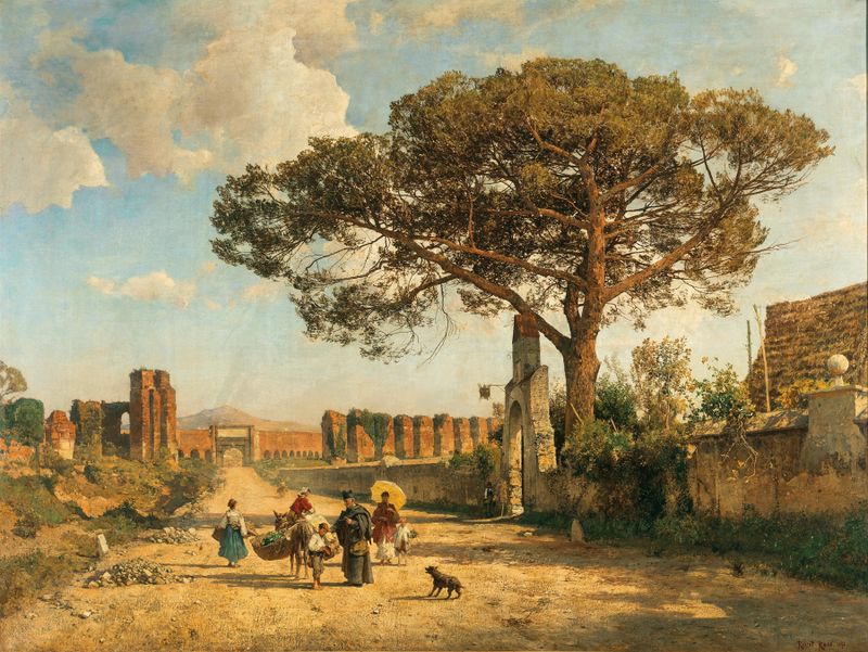 Landscape depicting Porta Furba, oil painting by Robert Russ