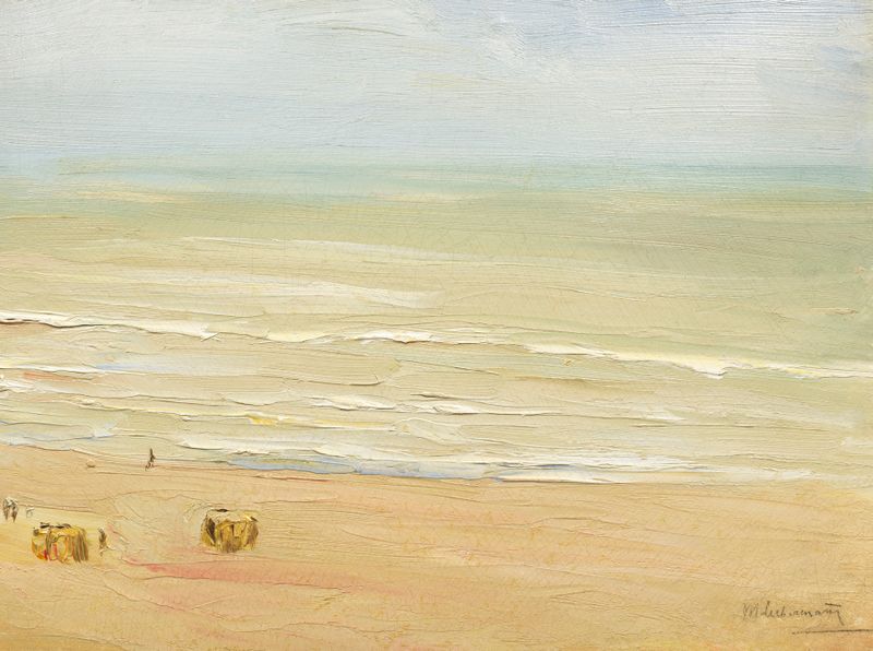 Óleo sobre lienzo de Max Liebermann que representa olas rompiendo en la playa de Zandvoort