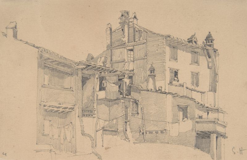 Casas en el Tíber de Francis Seymour Haden, pintura al óleo