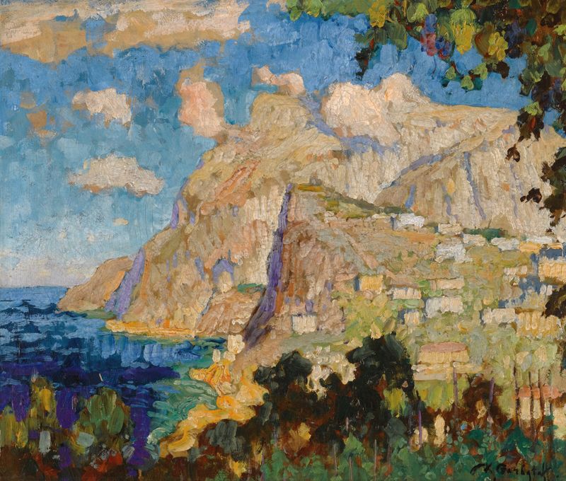Landscape of Monte Solaro, Capri, oil on canvas by Konstantin Ivanovich Gorbatov