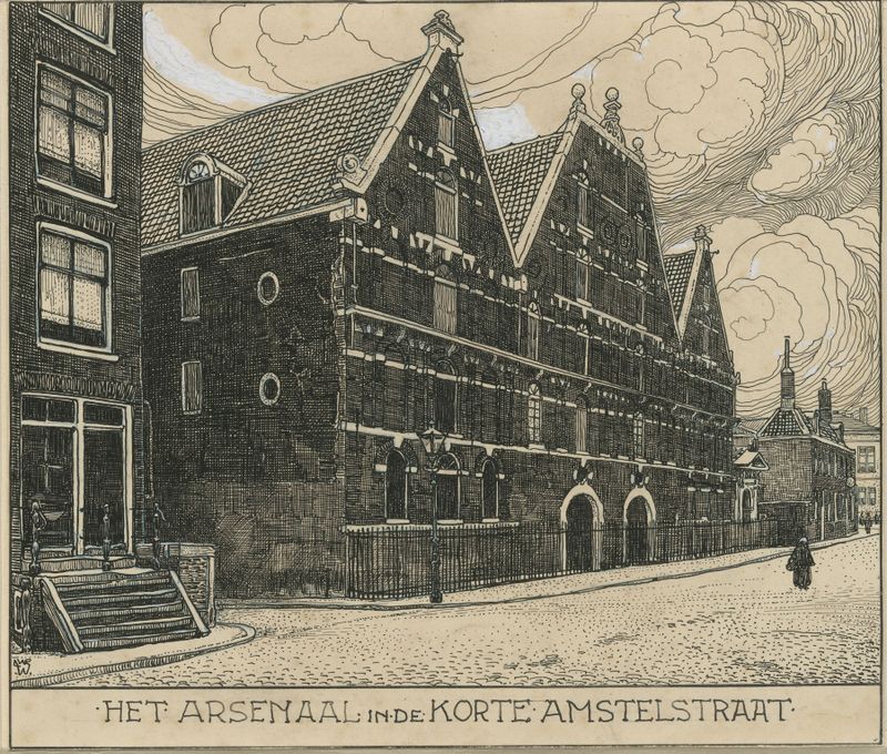 Arquitectura de Het Arsenaal en Ámsterdam por Willem Wenckebach, medio desconocido