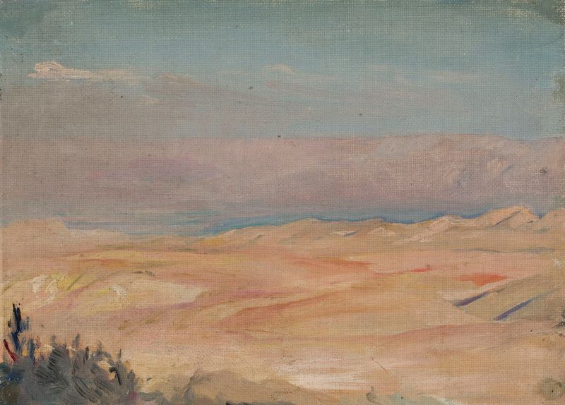 Vista da paisagem de Jerusalém na luz dourada, óleo de Jan Ciągliński