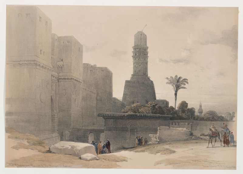 Gate of Victory e Mesquita de El Hakim, óleo sobre tela de David Roberts