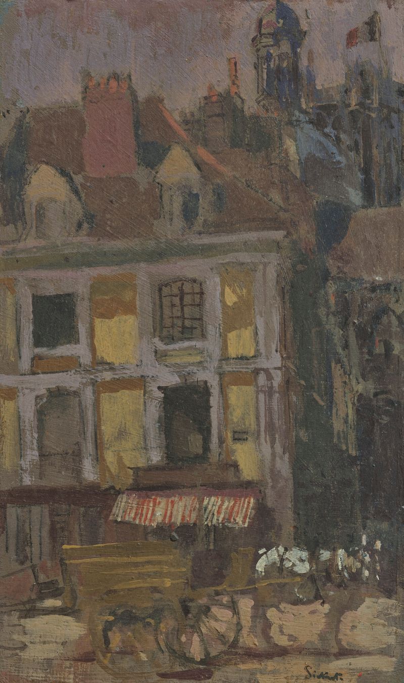 La Rue Notre Dame and the Quai Duquesne, pintura a óleo de Walter Richard Sickert