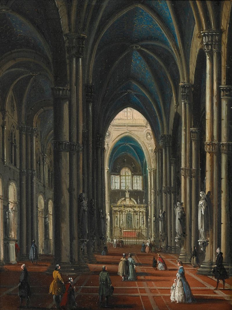 Gothic architecture of Duomo di Milano by Giuseppe Bernardino Bison