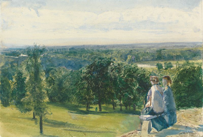 Landscape of Richmond Park by John William Inchbold, oil on canvas