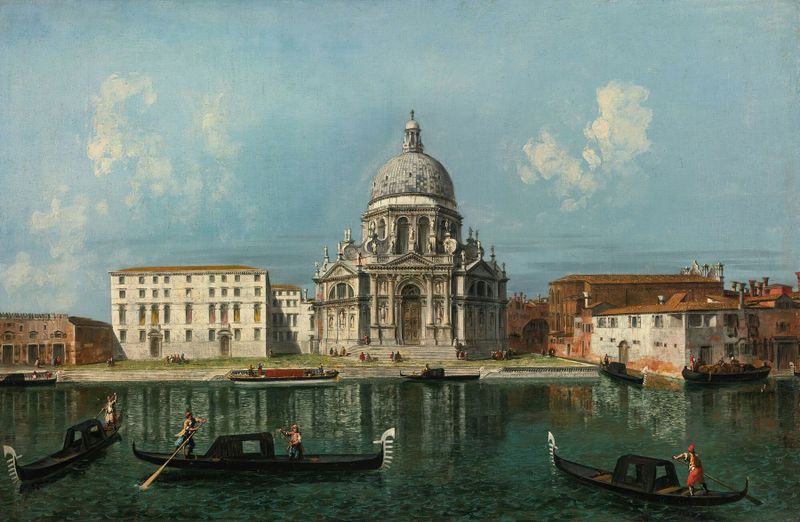 Rococo architecture of Santa Maria Della Salute by Michele Marieschi, oil painting