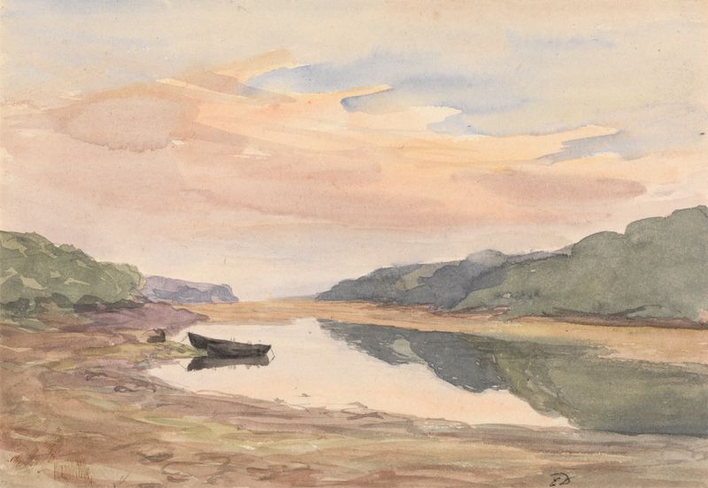 Paisaje del río Erne de Edward Thompson Davis, óleo sobre lienzo