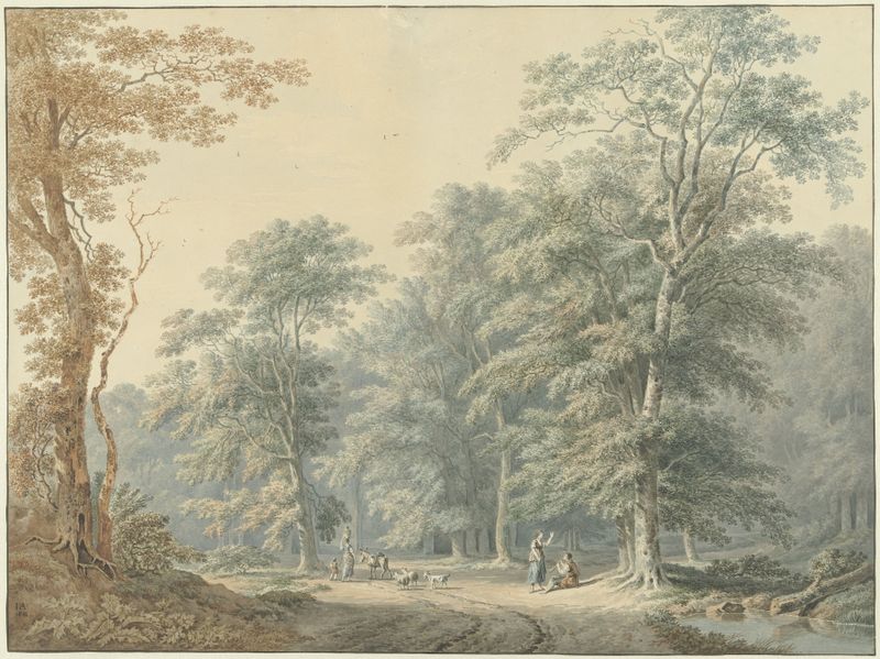 Paisagem com drapeado clássico de Jan Apeldoorn, pintura a óleo