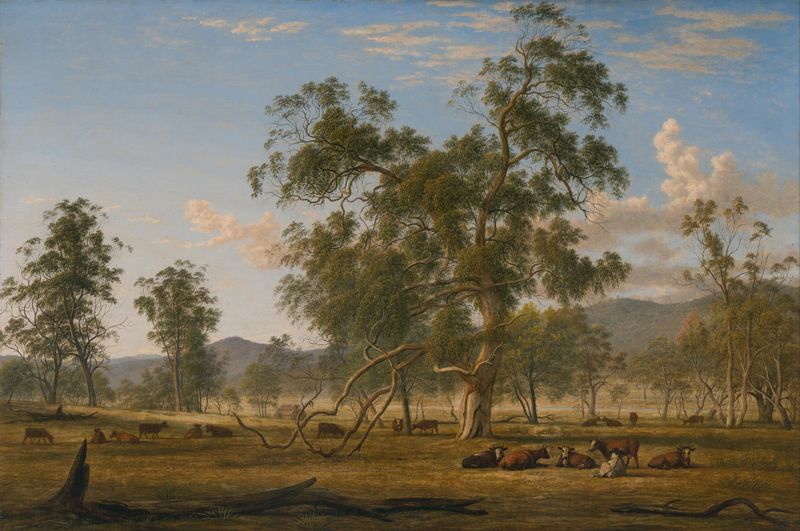 Patterdale landscape with cattle, óleo sobre lienzo de John Glover