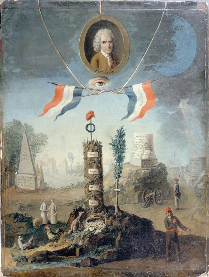 Alegoría óleo de Nicolas-Henri Jeaurat de Bertry que representa una figura serena con túnicas fluidas.