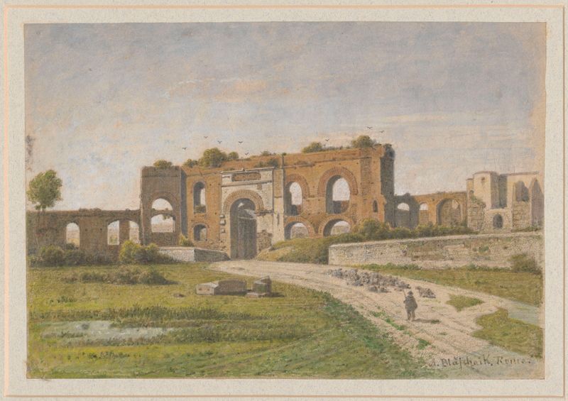 Fragmento de un acueducto en Roma por Arthur Blaschnik, medio desconocido