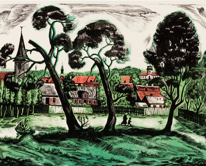 Vista de paisagem com tons suaves de Ella Mätik, 1942, meio desconhecido