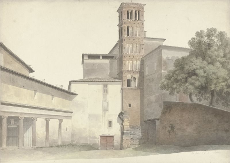 Basílica y Monasterio de SS. Giovanni e Paolo en Roma por Josephus Augustus Knip, óleo