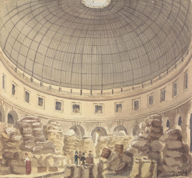 Interior de Halle au Blé con techo abovedado, de Benjamin Ferrey