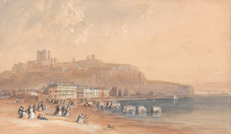 Watercolour by David Cox depicting a tranquil landscape with soft hues.