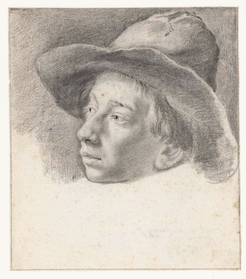 Retrato de um menino com traços suaves, pintura a óleo de Leendert van der Cooghen