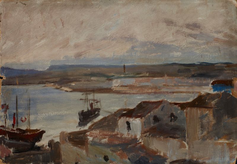 Paisagem de Catania na Sicília, pintura a óleo de Jan Ciągliński