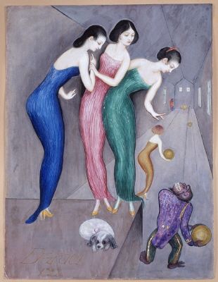 Pintura figurativa al óleo de Nils von Dardel con sueños y texturas