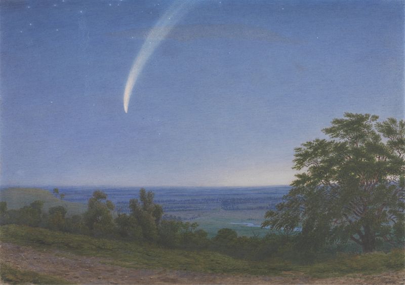 Paisaje que representa Donati’s Comet de William Turner of Oxford, pintura al óleo