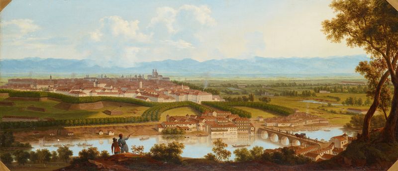 Landscape of Verona, oil on canvas by Alois von Saar