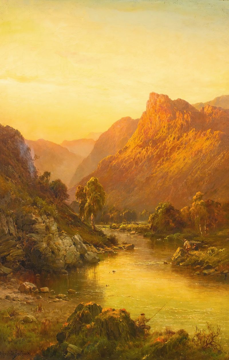 Landscape of The Vale of Ben-Lawers by Alfred de Bréanski, oil painting