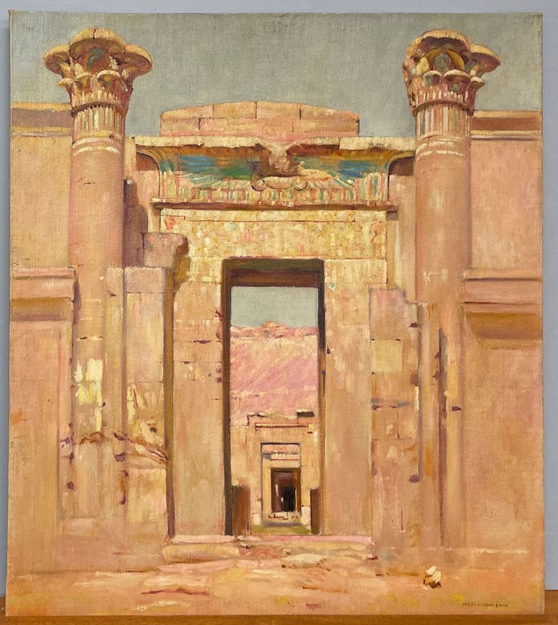 Temple Gateway at Medinet Habu, oil on canvas by Joseph Lindon Smith