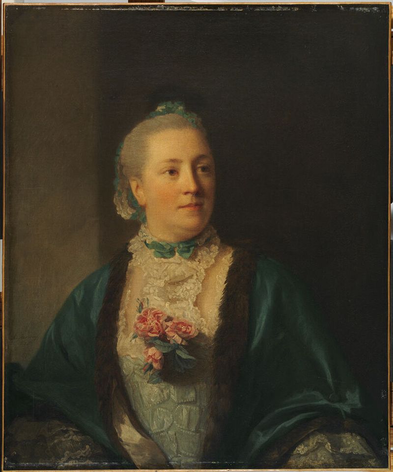 Portrait of Mary Browne Lee by Allan Ramsay, oil on canvas, featuring a woman in an elegant gown.