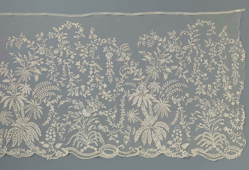 Obra de encaje con palmeras de Unknown Artist