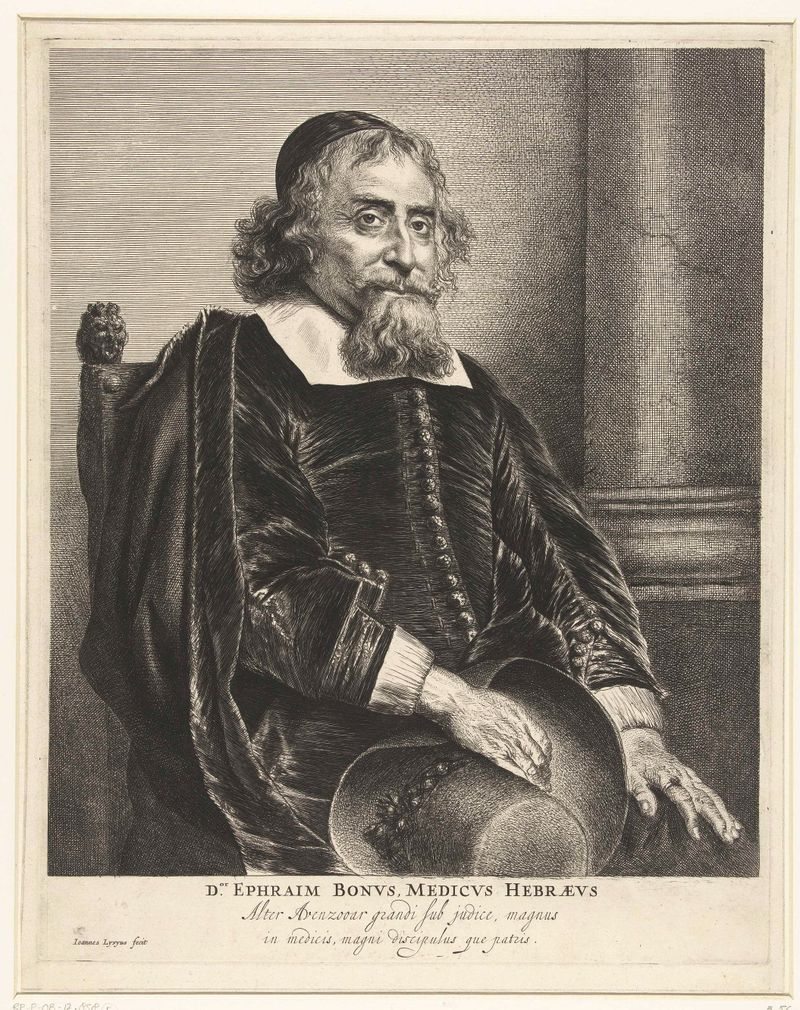 Etching of Ephraim Bonus by Jan Lievens