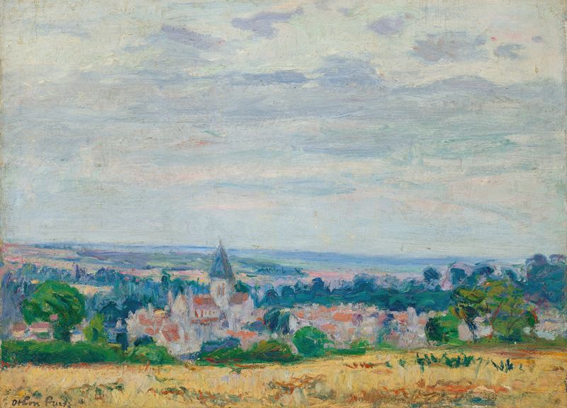 Falaise by Emile Othon Friesz, oil on canvas depicting colorful cliffs and sky.
