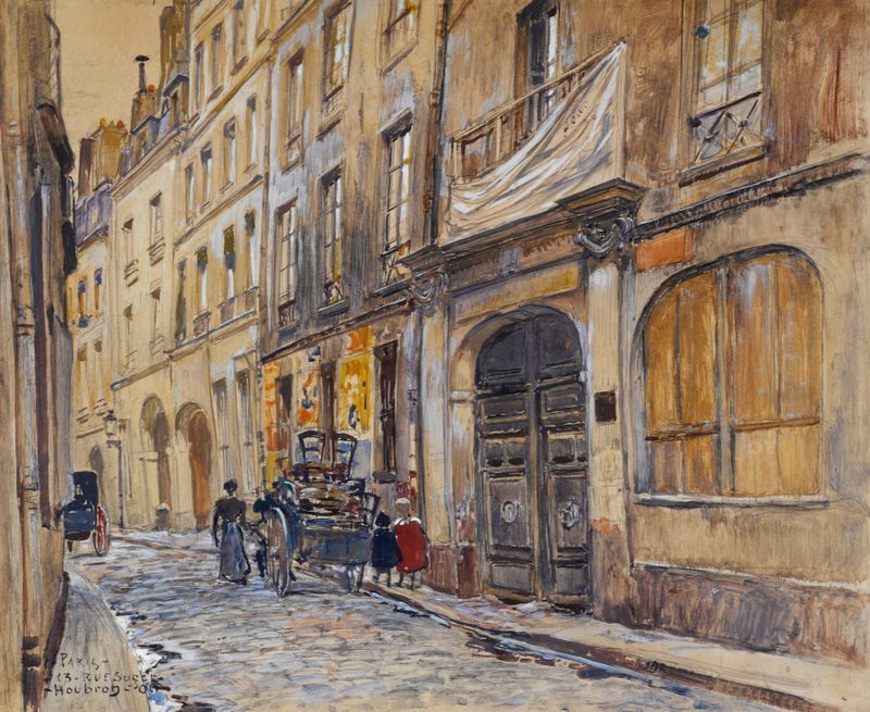 Entrée de l’ancien cimetière Saint-André, pintura al óleo de Frédéric Houbron