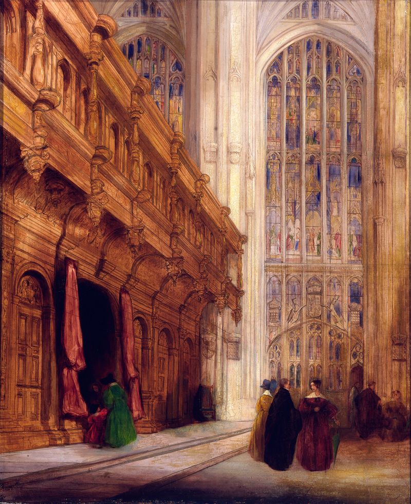 King’s College Chapel–Cambridge de David Roberts, óleo