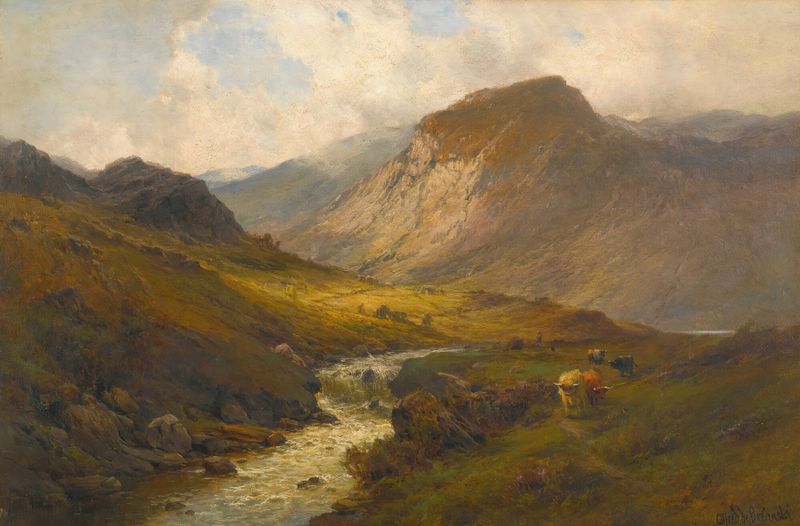 Landscape of The Na-Garr Valley by Alfred de Bréanski, oil on canvas