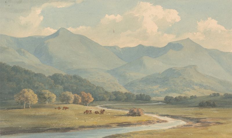 Landscape of Carnedd Llewelyn and Carnedd David by John Warwick Smith, oil painting