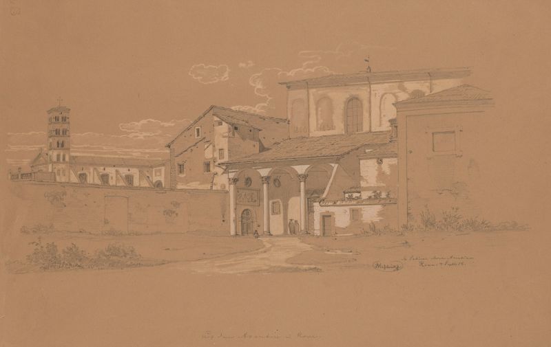 Paisagem da Basílica de Santa Sabina, óleo de Arthur Blaschnik