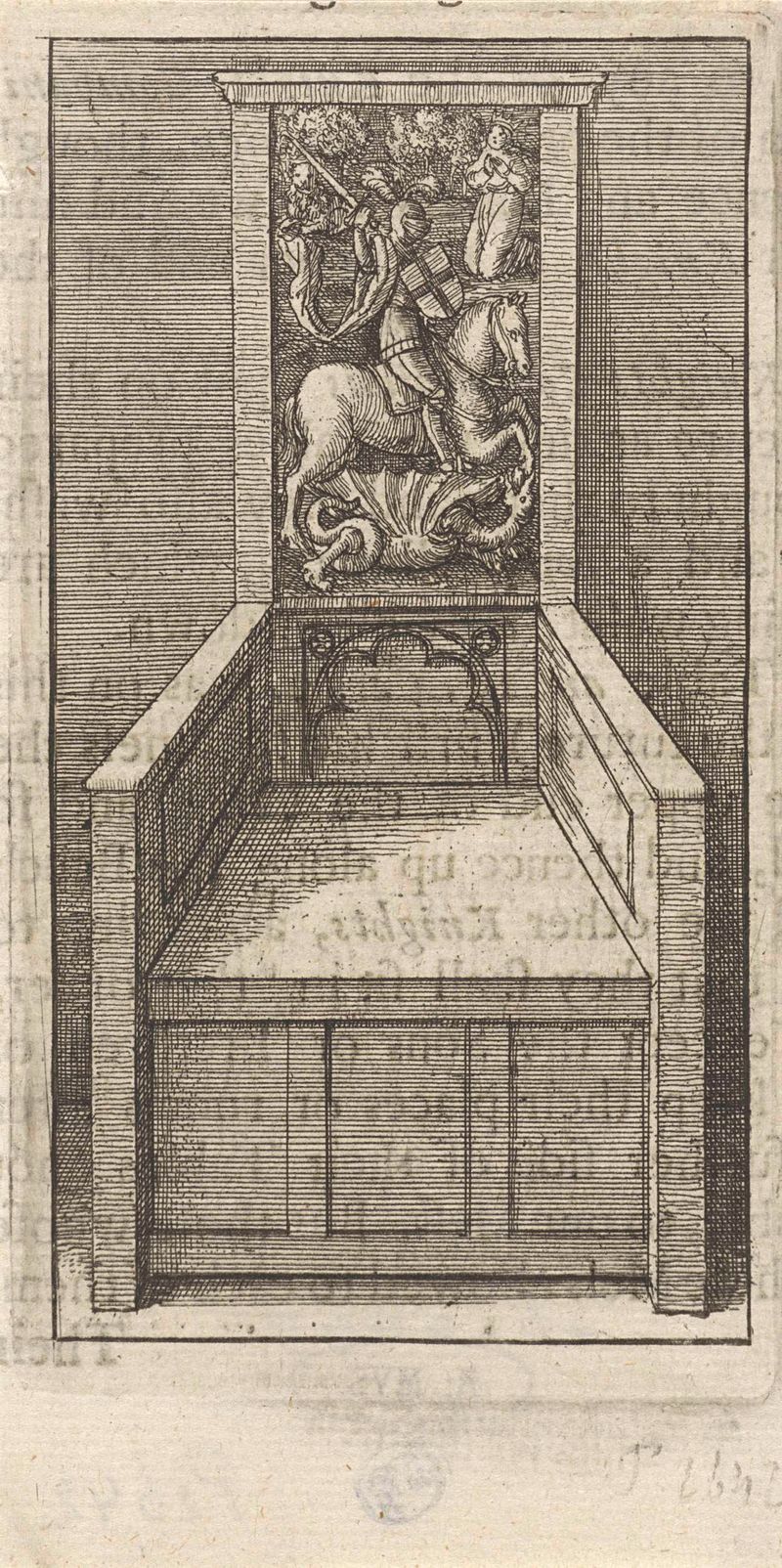 Houten stoel van de Orde van de Kousenband, grabado de Wenceslaus Hollar