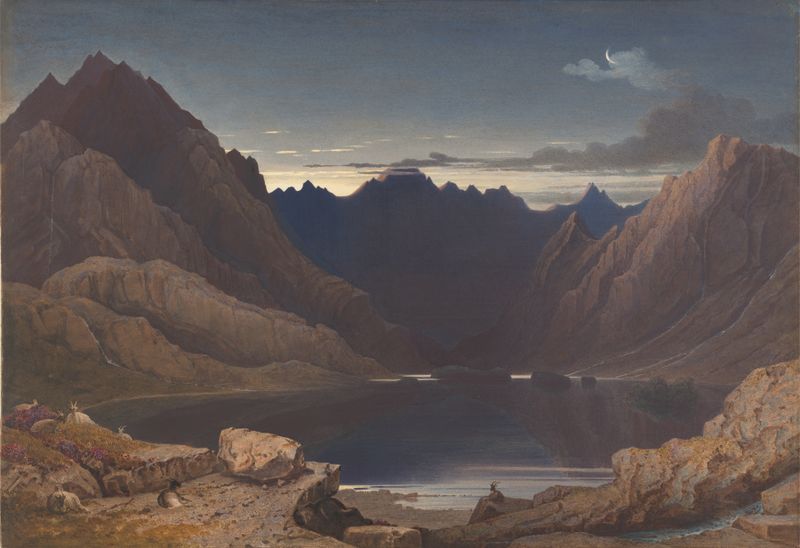 Loch Coruisk at dawn, oil on canvas by George Fennell Robson