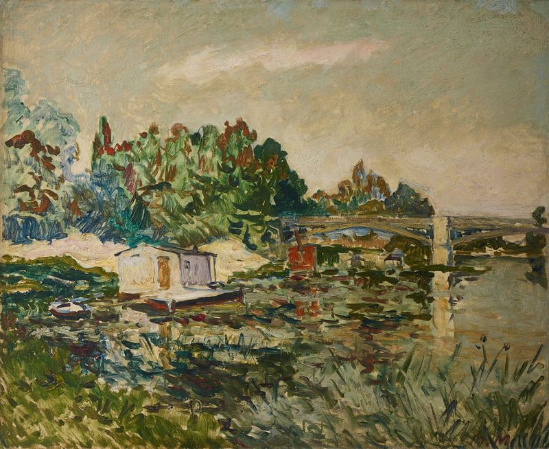 Paisaje del río Marne de Maxime Maufra, pintura al óleo